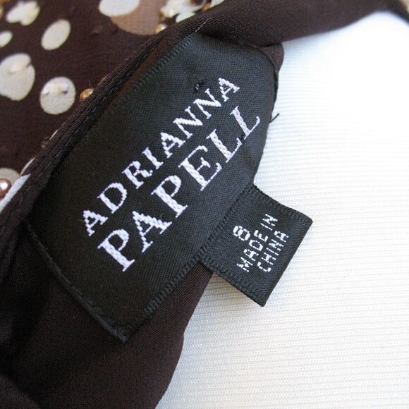 Adrianna Papell Brown Silk Pleated Dress - Picture 7 of 7